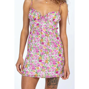 Princess Polly Floral Tie Shoulder Mini Dress Small New Without Tags